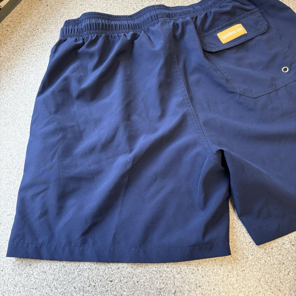 Bamboo Ave Performance Shorts Mens Large L Navy Blue Unlined Stretch Blend - Picture 8 of 16